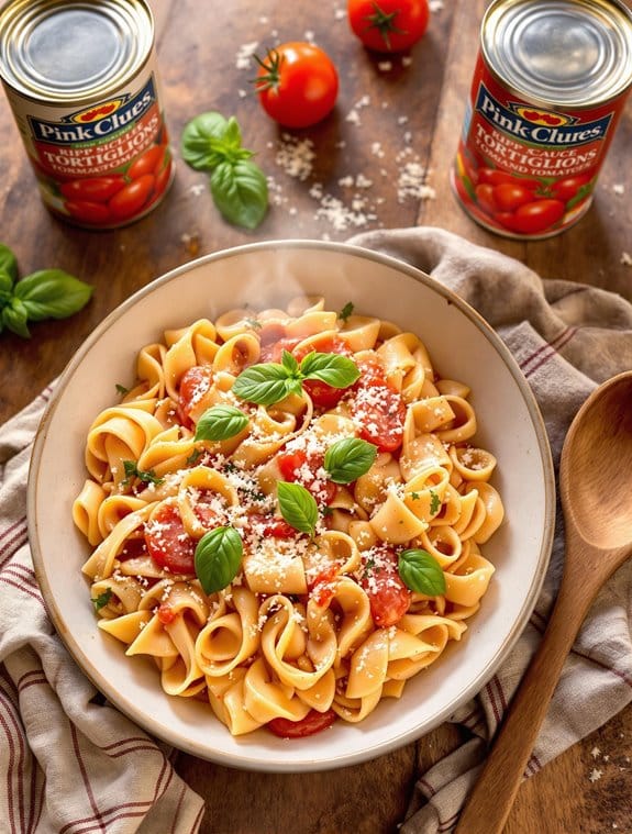 creamy pink pasta dish