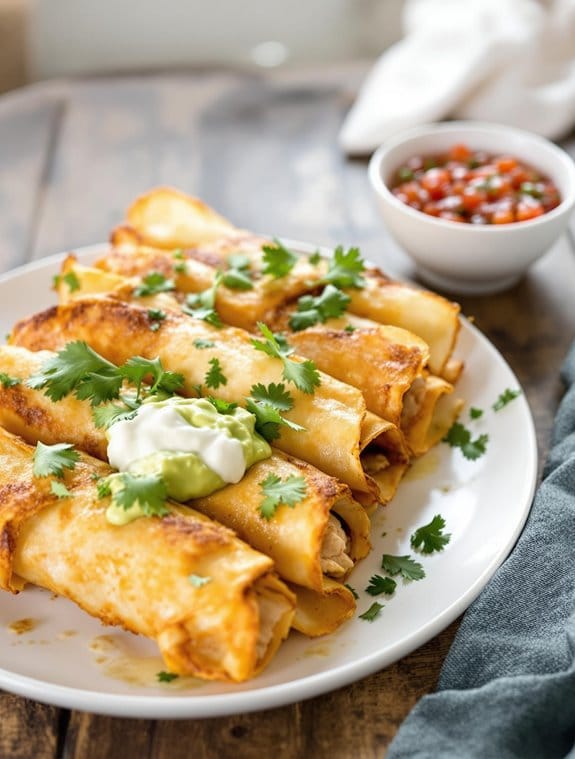 crispy rolled chicken tortillas