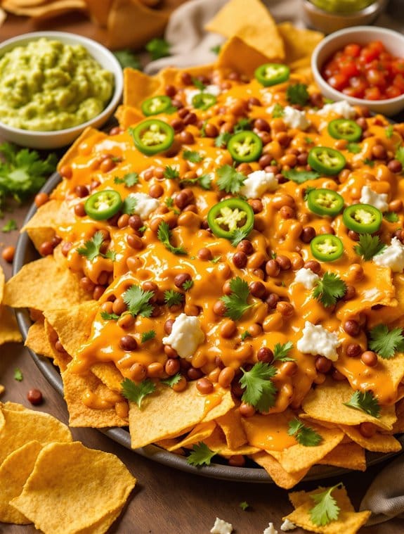 delicious cheesy bean nachos