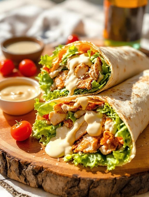 delicious chicken caesar wraps