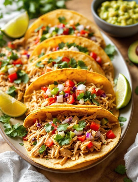 delicious shredded chicken tacos
