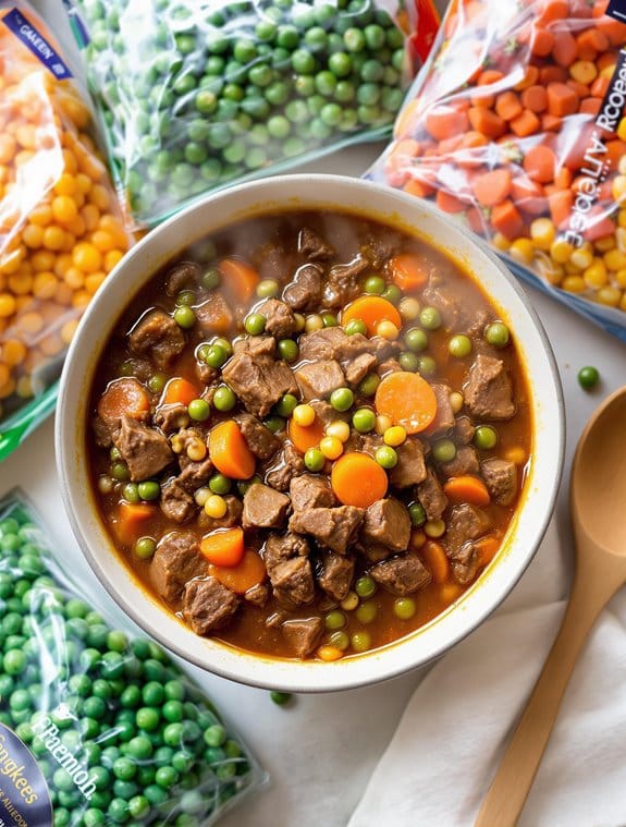 hearty beef and peas