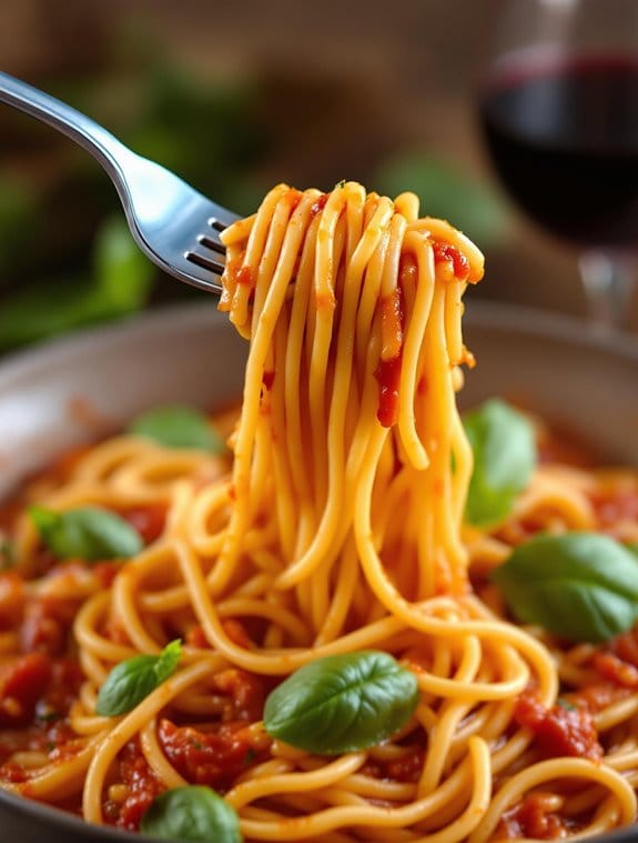 perfectly cooked pasta texture