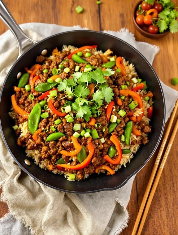 savory beef and rice