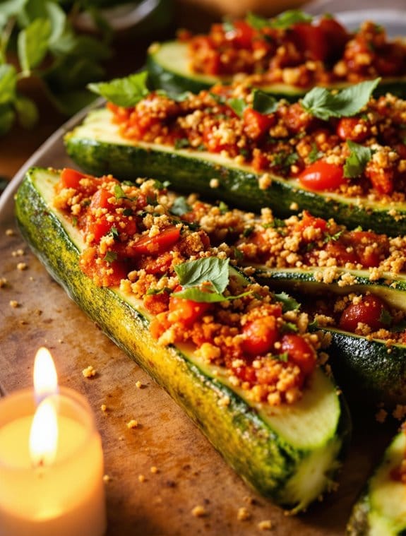 stuffed zucchini with vegetables