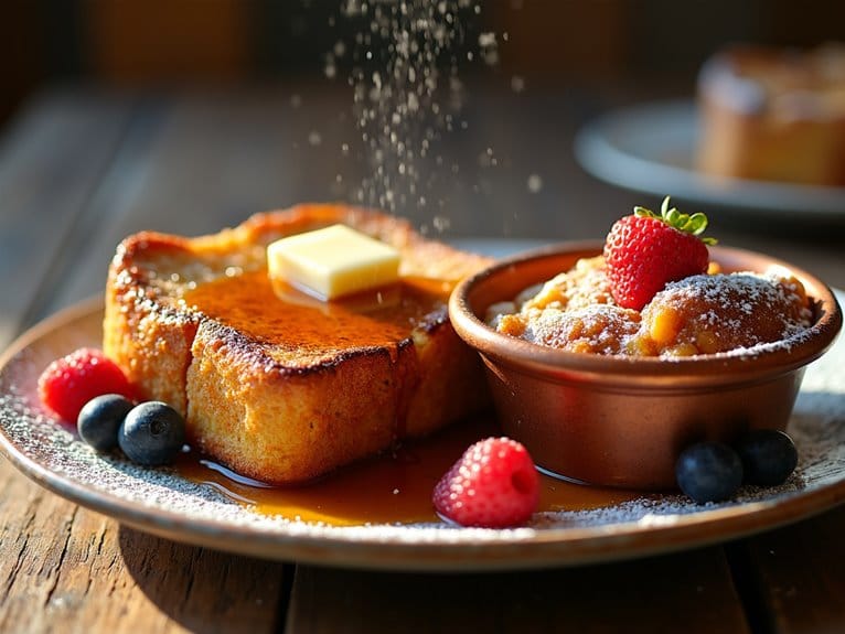 delicious breakfast and dessert